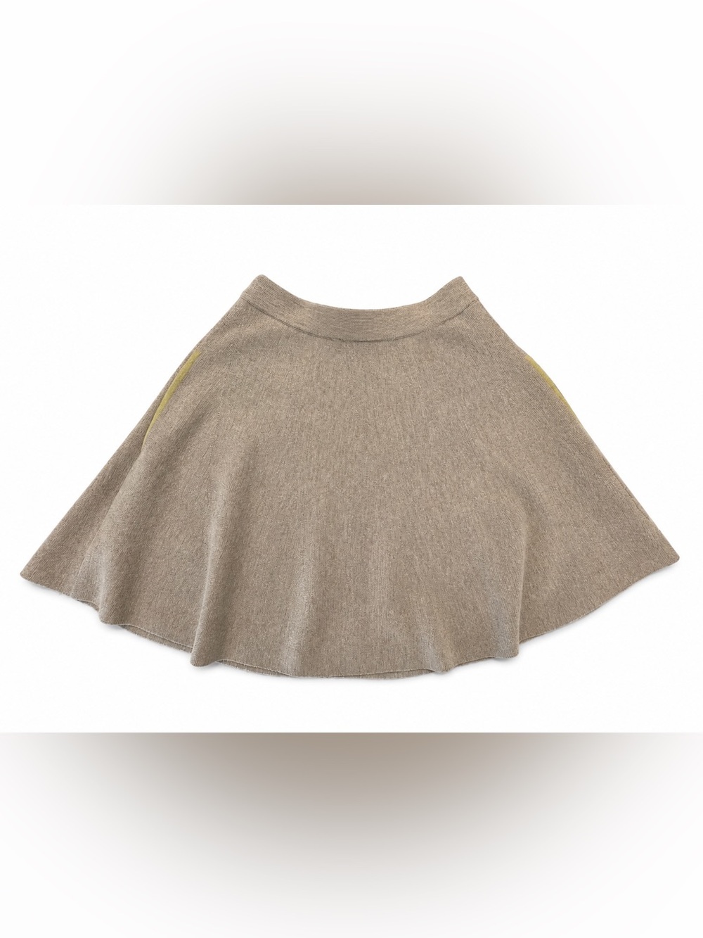 Tomas Maier Italy Wool Knit Flare Mini Skirt Beige Size 6 - Picture 2 of 7